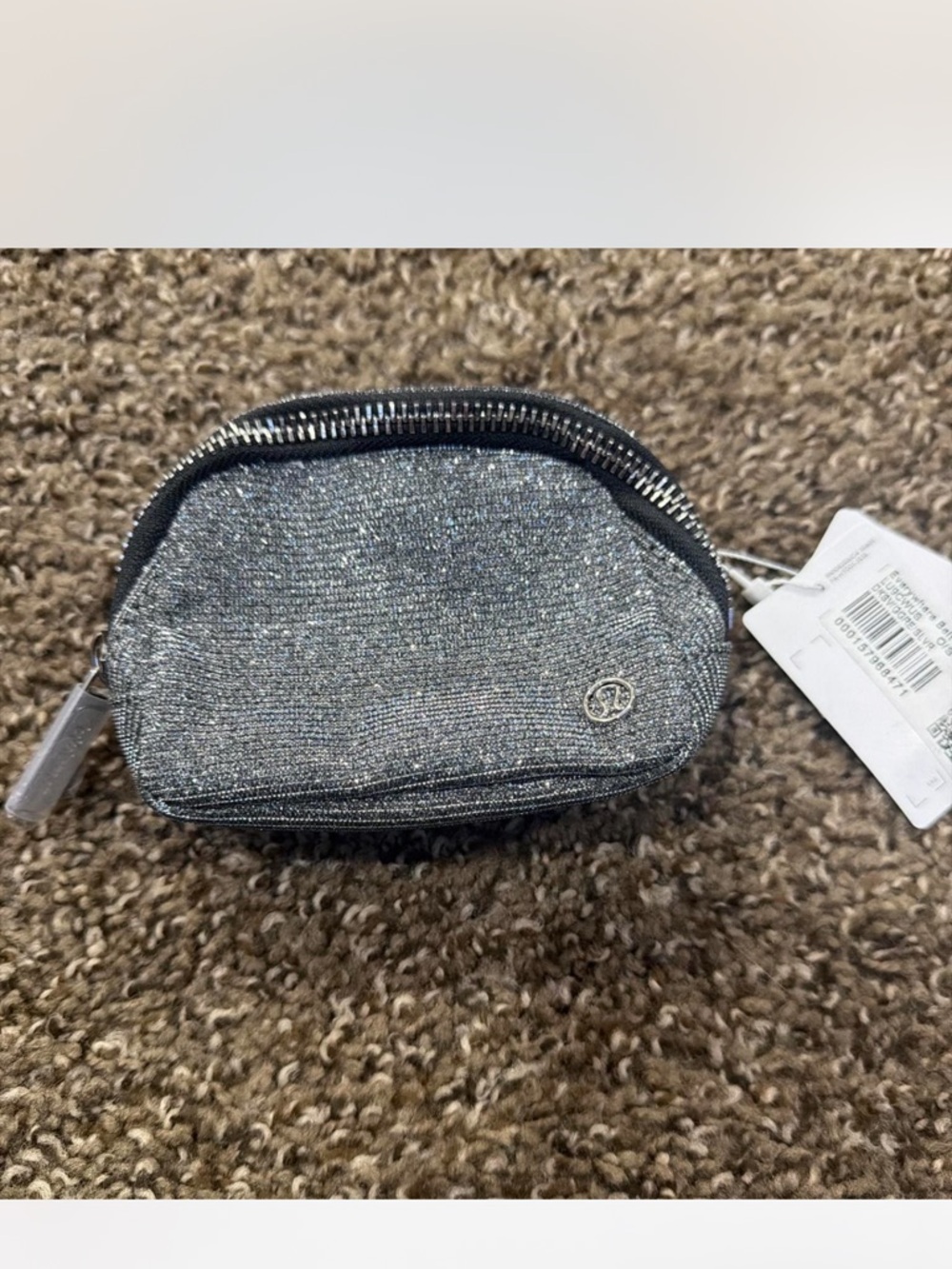 Lulemon Glitter Zip Pouch - Silver